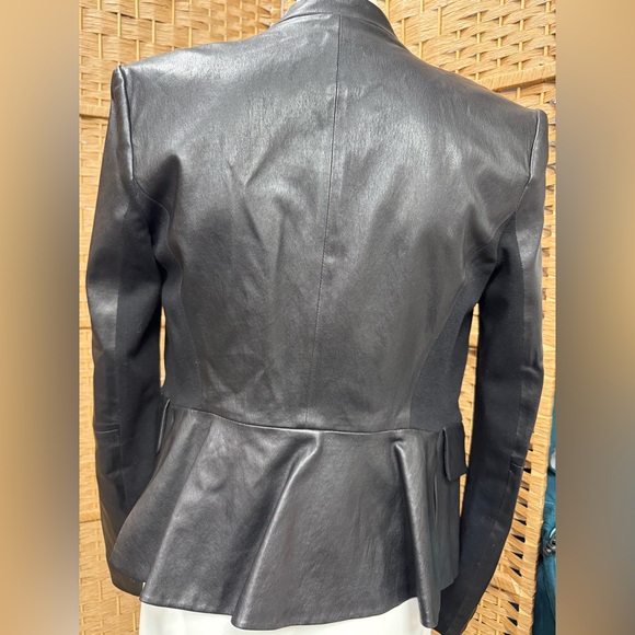 Theory Black Leather Jacket - Picture 6 of 10